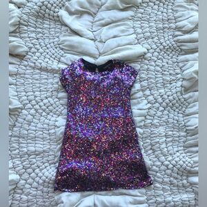 Three pink hearts pink blue and yellow dress